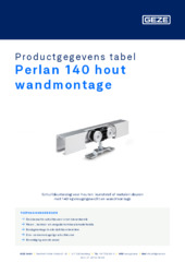 Perlan 140 hout wandmontage Productgegevens tabel NL