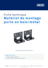 Matériel de montage porte en bois/métal Fiche technique FR