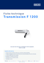 Transmission F 1200 Fiche technique FR