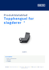 Topphengsel for slagdører  * Produktdatablad NB
