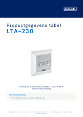LTA-230 Productgegevens tabel NL