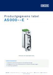 A5000--E  * Productgegevens tabel NL