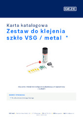 Zestaw do klejenia szkło VSG / metal  * Karta katalogowa PL