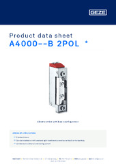 A4000--B 2POL  * Product data sheet EN
