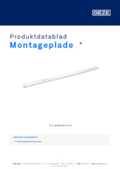 Montageplade  * Produktdatablad DA