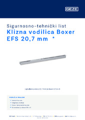 Klizna vodilica Boxer EFS 20,7 mm  * Sigurnosno-tehnički list HR