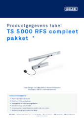 TS 5000 RFS compleet pakket  * Productgegevens tabel NL