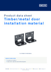 Timber/metal door installation material Product data sheet EN