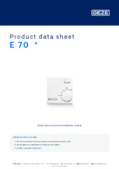 E 70  * Product data sheet EN