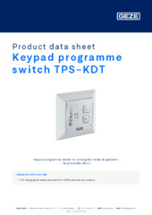 Keypad programme switch TPS-KDT Product data sheet EN