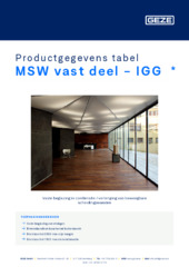 MSW vast deel - IGG  * Productgegevens tabel NL