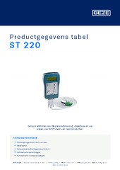 ST 220 Productgegevens tabel NL