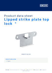 Lipped strike plate top lock  * Product data sheet EN