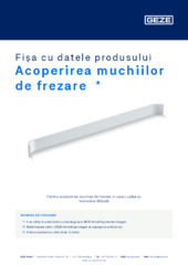 Acoperirea muchiilor de frezare  * Fișa cu datele produsului RO