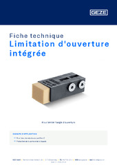 Limitation d'ouverture intégrée Fiche technique FR