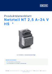 Netzteil NT 2,5 A-24 V HS  * Produktdatenblatt DE