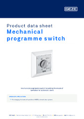 Mechanical programme switch Product data sheet EN