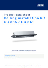 Ceiling installation kit GC 365 / GC 341 Product data sheet EN