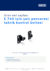 E 740 için çatı penceresi tahrik kontrol ünitesi Ürün veri sayfası TR