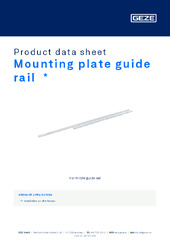 Mounting plate guide rail  * Product data sheet EN