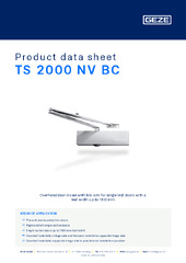 TS 2000 NV BC Product data sheet EN