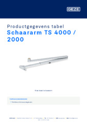 Schaararm TS 4000 / 2000 Productgegevens tabel NL