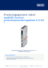 myGEZE Control potentiaalverdelingsklem 0 V DC  * Productgegevens tabel NL