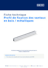 Profil de fixation des vantaux en bois / métalliques Fiche technique FR