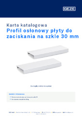 Profil osłonowy płyty do zaciskania na szkle 30 mm Karta katalogowa PL