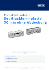 Set Glasklemmplatte 30 mm ohne Abdeckung Produktdatenblatt DE