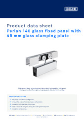 Perlan 140 glass fixed panel with 45 mm glass clamping plate Product data sheet EN