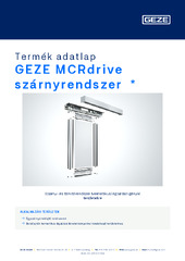 GEZE MCRdrive szárnyrendszer  * Termék adatlap HU