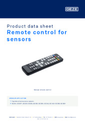Remote control for sensors Product data sheet EN