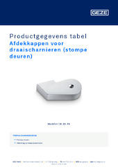 Afdekkappen voor draaischarnieren (stompe deuren) Productgegevens tabel NL