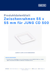 Zwischenrahmen 55 x 55 mm für JUNG CD 500 Produktdatenblatt DE