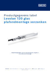 Levolan 120 glas plafondmontage verzonken Productgegevens tabel NL