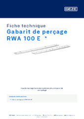 Gabarit de perçage RWA 100 E  * Fiche technique FR