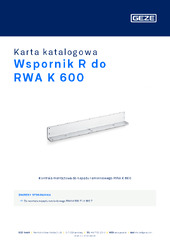 Wspornik R do RWA K 600 Karta katalogowa PL