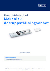 Mekanisk dörruppställningsenhet Produktdatablad SV