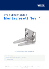 Montasjesett fløy  * Produktdatablad NB