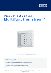 Multifunction siren  * Product data sheet EN