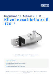 Klizni nosač krila za E 170  * Sigurnosno-tehnički list HR