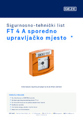 FT 4 A sporedno upravljačko mjesto  * Sigurnosno-tehnički list HR