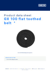 GX 100 flat toothed belt  * Product data sheet EN