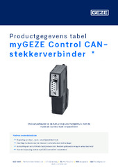 myGEZE Control CAN-stekkerverbinder  * Productgegevens tabel NL