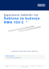 Šablona za bušenje RWA 100 E  * Sigurnosno-tehnički list HR