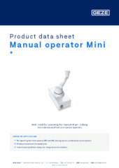 Manual operator Mini  * Product data sheet EN