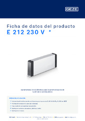 E 212 230 V  * Ficha de datos del producto ES