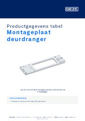 Montageplaat deurdranger Productgegevens tabel NL