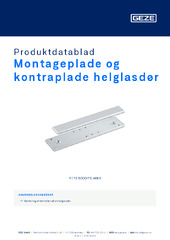 Montageplade og kontraplade helglasdør Produktdatablad DA